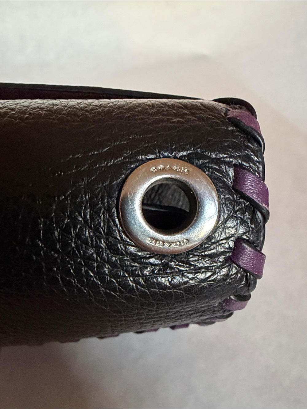 Coach Whipstitch Georgie Black Leather Crossbody Bag with Chain Strap - Picture 8 of 8